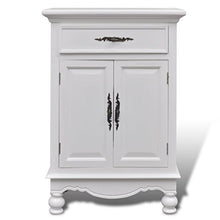 Lingjiushopping Armadietto Bianco in Legno con 2 Ante e 1 Cassetto Materiale: MDF e Legno di Pino (Struttura) + Ferro (Maniglia) Buffet e credenze