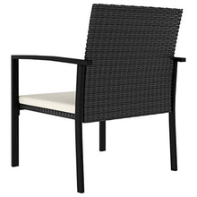 SKM Set da Pranzo da Giardino 3 pz in Polyrattan Nero (22.5kg)