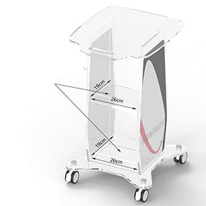 Carrello per Attrezzature di Bellezza in Acrilico A Tre Strati, Rack Integrato per Attrezzature Mediche con Freno, Carrello A Bolle Piccolo per Clinica per Salone di Bellezza