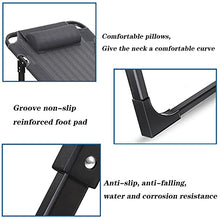 LINGZE Sedia Sdraio da Giardino Pieghevole e reclinabile Zero Gravity con poggiatesta Imbottiti Regolabili, Colore Nero