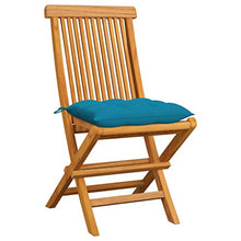vidaXL Sedie da Giardino con Cuscini Azzurri 6 pz in Massello di Teak