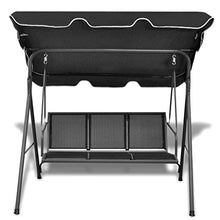 Tidyard Dondolo da Giardino, Dondolo 2 Posti Nero 178 x 112 x 155 cm
