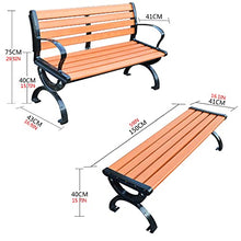 QHW Panca da Giardino da Esterno per Cortile, Moderna Panca da Giardino a 3 posti in Metallo, con/Senza Schienale, Antivento, anticorrosione, Lunghezza 150 cm