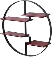 YZ-YUAN Armadi per Vino Decorazioni da Parete Scaffale di Design Scaffale a Muro Rotondo Legno e Ferro Materiale Metallico per Soggiorno Camera da Letto usata per scaffale Espositore Portabottiglie