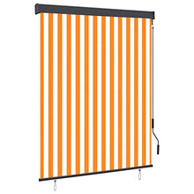 Irfora Tenda a Rullo per Esterni Bianco e Arancione,Tenda da Sole Avvolgibile,Tenda da Sole per Esterno 140x250 cm
