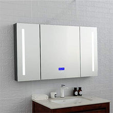 LIUXING-Home Gabinetto Specchio Lega di Alluminio Bagno cosmetico Governo di immagazzinaggio di Illuminazione a LED Anti Nebbia Specchio Armadio con ripiano in Vetro Regolabile .Arredo Bagno