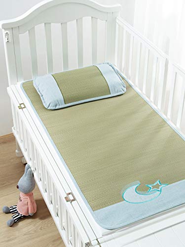 MBY Materassino in bambù, Neonato Bambino Bambino Scuola Materna Due Pezzi Stuoia di Paglia, Nessuna Tintura Nessuna Aggiunta Nessuna Formaldeide (Color : A, Size : 160×80cm)
