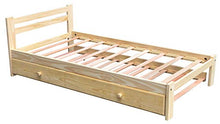 Letto singolo estraibile, in legno di pino massiccio, 90 cm x 190 cm, con doghe di sostegno, struttura singola in legno, adatto per camera da letto e letto estraibile con ruote