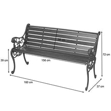 Mendler Panca panchina da Giardino terrazza HWC-F98 Legno ghisa - 3 posti 160cm Naturale