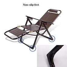 DHHZRKJ Sedia a Sdraio per Patio, Sedia reclinabile Pieghevole con/poggiapiedi Regolabile e Cuscino, Sedia da Giardino in Rattan per Campeggio all'aperto a Bordo Piscina