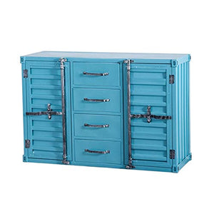 QuRRong Credenza Credenza Gabinetto Armadio Cassetone Bagagli unità con Porte Madia for Camera Cucina Bagno per Soggiorno Camera da Letto (Color : Blue, Size : 100x40x80cm)