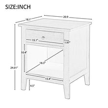SUNTAOWAN Stile Classico Stile U Stile 1 Cassetto Comodino in Legno massello Design Tradizionale Design Mobili da Camera da Letto Contenitore Casa Contenitore