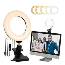 AFANG Selfie Ring Light Supporto Treppiede, Kit Illuminazione Videoconferenze 3000K-6000K Dimmerabile Laptop, Computer Tablet Luce Halo LED Chiamata Zoom Trucco Selfie Lamp