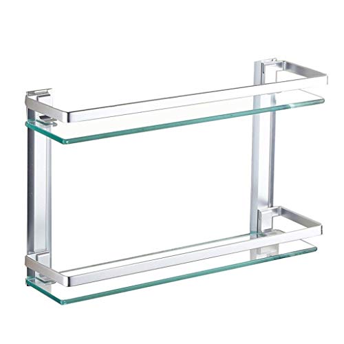 Mensola da bagno, mensola portaoggetti - 2 piani Bagno montaggio a parete doccia Caddy alluminio dello spazio rack di stoccaggio for il bagno accessori for la cucina con partizione portasciugamani da