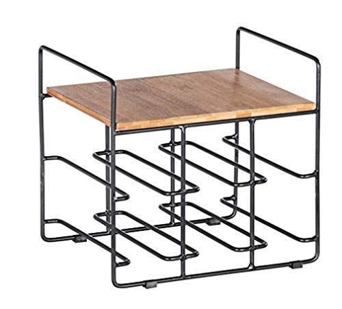 WENKO Scaffale portabottiglie di vino Loft - Scaffale portabottiglie, supporto per bottiglie da vino con ripiano, Bambù, 30 x 27.5 x 24 cm, Marrone