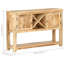 vidaXL Credenza 120x30x76 cm in Legno di Mango Grezzo