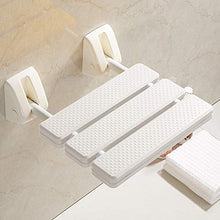 Sgabello Pieghevole da Bagno, Sgabello da Bagno per Doccia, Sgabello per Scarpe da corridoio a Parete per Anziani, Sgabello da Bagno a Muro (Color : A-White)