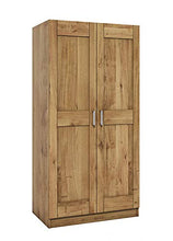 Möbel-Store24 Tomi - Armadio con ante in legno di quercia selvatica in parte massiccia, oliato, 2 ante