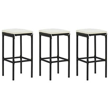 vidaXL Set da Bar da Giardino 4 pz con Cuscini in Polyrattan Nero