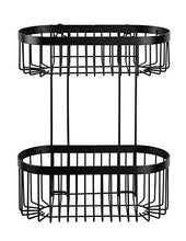 WENKO Scaffale da Parete a 2 Ripiani Classic Plus Black con Protezione antiruggine di Alta qualità, Nero, 26,5 x 33 x 14,5 cm