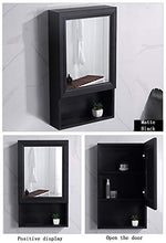 Bathroom mirror cabinet Semplice Bagno Europea A Parete degli Specchi dello Spazio di Alluminio Impermeabile Locker Hidden con Lo Specchio, Nero Opaco