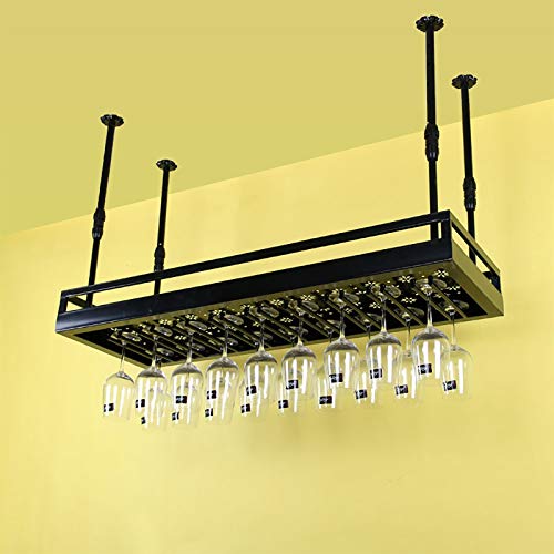 Rastrelliere per bicchieri da vino Portabici da soffitto, supporto per bicchieri da vino, supporto per vino a parete Holder ad altezza regolabile Hangware, per bar / cucina Organizzazione e conservazi