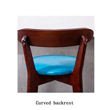 YDD Sedia da Bar retrò in Legno massello, Tessuto in Cotone/pu con Spugna ad Alto Rimbalzo, poggiapiedi ad Anello, Rinforzo a Vite Inferiore, Sedia in Legno Color Legno Scuro in Legno Chiaro