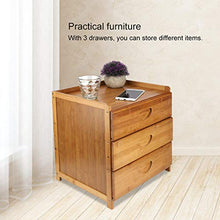 HYM Bamboo Comodino con 3 Cassetti Bed Stand Cabinet Bedroom Decoration Mobili Organizer