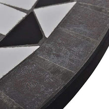 vidaXL Tavolo da Giardino con Mosaico 60 cm e 2 sedie Colore Nero/Bianco