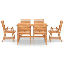 Tidyard Set 5/7/9 pz da Pranzo da Giardino per Esterno in Legno di Acacia,Set Tavolo Rettangolare e 4/6/8 Sedie da Pranzo da Giardino per Esterno in Legno,Set Tavolo e Sedie da Giardino in Legno