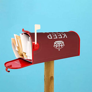 Cover magnetica per cassetta delle poste, con scritta "Keep Calm And Carry On", colore: rosso scuro
