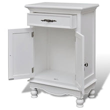 Lingjiushopping Armadietto Bianco in Legno con 2 Ante e 1 Cassetto Materiale: MDF e Legno di Pino (Struttura) + Ferro (Maniglia) Buffet e credenze