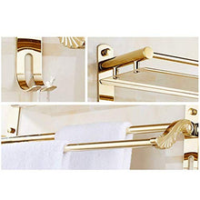 Portasciugamani Mensola in Oro in Stile Europeo Bagno in Acciaio Inox 304 Mensola portasciugamani Multifunzione a Doppio Strato monostrato (Size : 40cm)