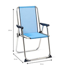 Solenny 50001072725267 50001072725267 - Sedia da spiaggia pieghevole con schienale alto, blu