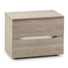 VS Venta-stock Comodino Vienna 2 Cassetti Color Legno, Guide in Metallo, 53,8 cm x 33,9 cm x 42,5 cm