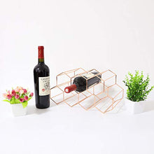 YARNOW Vino Cremagliera Controsoffitto Freestanding Supporto di Bottiglia da Tavolo Cremagliera del Vino Bottiglie di 7- Metallo Spazzolato Oro E Adatto A Tutti Gli Standard E Bottiglie