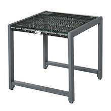 Outsunny Tavolino da caffè da Giardino Piano in Vetro Temperato in Rattan Alluminio 50 x 49,5 x 50 cm