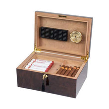 WRJY Humidor per sigari Scatola per sigari, Scatola Regalo da Uomo con armadietto idratante a Doppio Strato in Legno di Cedro Importato, con umidificatore e igrometro Scatola idratante
