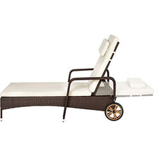 TecTake 800790 Lettino Poly Rattan, Arredamento da Giardino, Sdraio Prendisole, Divano Sedia Mobili, Esterno Patio - Disponibile in Diversi Colori (Marrone Misto)
