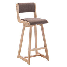 XuQinQin Sgabello da Bar in Legno massello di faggio Rosso con Schienale Imbottito Home Cucina da Cucina Sgabelli con poggiapiedi Pub sgabelli da Bar (Size : 65)