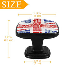 Bandiera britannica (5) Pomelli per Porta Set di 4 Pomelli per Mobili Manopole per Cassetti Cucina Armadio Vetro