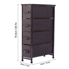 GWFVA Cassettiera Stretta con 4 cesti in Tessuto, 45 x 30 x 95 cm, Organizer Multiuso per Camera da Letto con cassetti Stile Classico