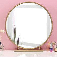 LULUTING Specchio Trucco Specchio for Il Trucco, in Ferro battuto Oro Rotondo Specchio Decorativo, Desktop Mirror Principessa, Studio scrivania Specchio, Appeso a Parete a Specchio.