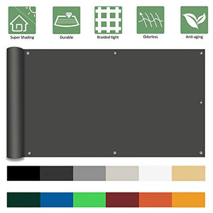 Ziligengsheng Paravento Frangivento 150x1000cm, Frangivento Protezione da Raggi, Traspirante, per Balcone Terrazzo Piscina, Antracite