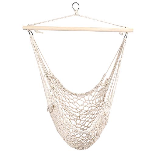 Ruiqas Dondolo Amaca Sedia Appesa Sedile Tessuto Intrecciato Corda di Cotone Decorazione a Tema Giardino Esterno Coperto