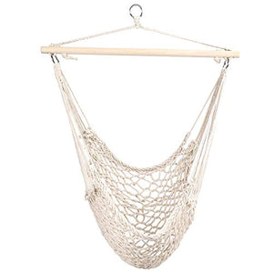 Ruiqas Dondolo Amaca Sedia Appesa Sedile Tessuto Intrecciato Corda di Cotone Decorazione a Tema Giardino Esterno Coperto