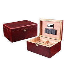 Minmin Temperatura Cigar Humidor Cedar Rose Red elettronico e umidità Meter 100CT Capacità Cigar Box, 340x245x155mm accessori del sigaro (Size : 340x245x155mm)