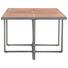 SKM Set da Pranzo da Giardino 11 pz con Cuscini Polyrattan Grigio (101.5kg)