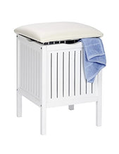 WENKO Sgabello da bagno Oslo - Sgabello da bagno, Legno, 39 x 55 x 39 cm, Bianco
