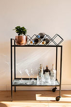 LaLe Living Portabottiglie Kaya in ferro nero per 7 bottiglie di vino con dimensioni 54 x 13 cm per conservare bottiglie di vino e acqua in design geometrico